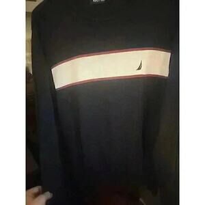 Vintage Nautica Mens Sz L Striped Long Sleeve Sweater CR1 Excellent
